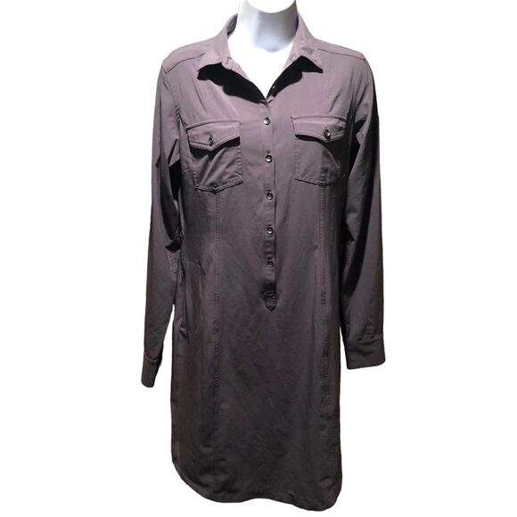 Eddie Bauer Women's Athletic Long Sleeve Casual Shirt Dress size S in Gray - Picture 8 of 8